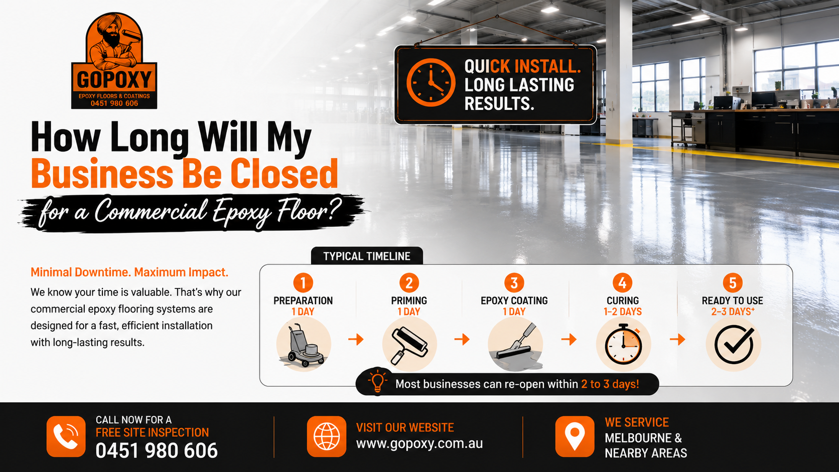 How Long Will My Business Be Closed for a Commercial Epoxy Floor